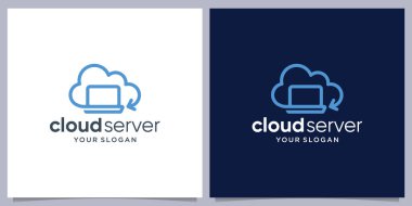 Cloud tech logo transfer veritabanı sunucu depolama logosu tasarımı ilhamı