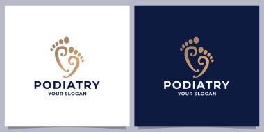 Podiatri Refleksoloji logo tasarımı lüks konsept soyut aşk Premium Vektörü