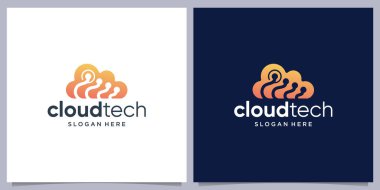 Yaratıcı Cloud teknoloji logosu, ikon nokta kablosuz veritabanı logosu tasarımı.