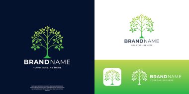 Yaşam minimalist ağacı logo ilhamı, doğa bitki ağacı sembolü element.
