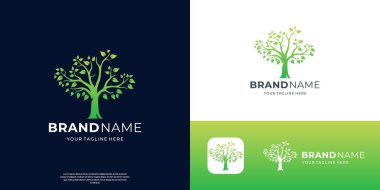 Yaşam ağacı logosu ilham kaynağı, doğa ağacı sembolü element.
