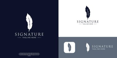 Şirket kimliğiniz için tüy kalem logosu vektör logosu tasarımı