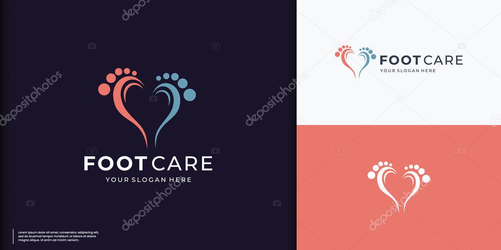Foot logo, foot care logo template design inspiration.