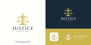 Soyut çizgi ölçekli adalet logosu simgesi tasarım tasarımı ilhamları.