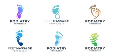 Ayak logosu konsept vektörü dizayn eder, İkonik Ayak Logosu şablon dizayn eder.