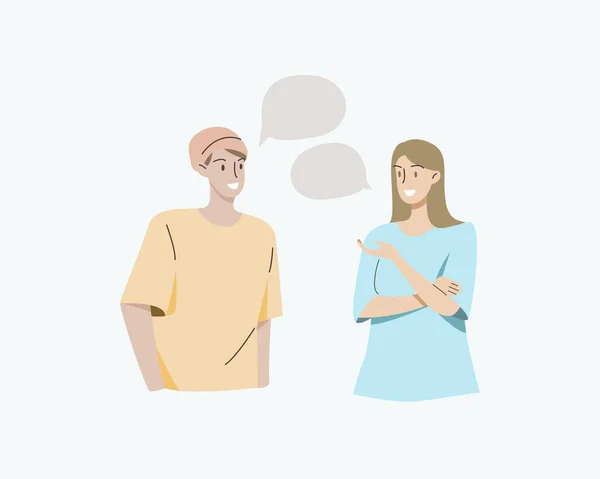Set People Talking Telling Speaking Communication Concept Couple Chatting Speech — Stockvektor