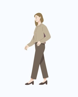 Beyaz arka planda sokakta yürüyen insanlar var. El çekme stili. Vektör illüstrasyonu.