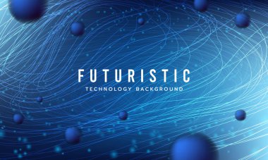 Fütürist teknoloji soyut arka plan. Soyut fütüristik eğri dijital çizgi tasarımı. Modern fütüristik tasarım. Dijital manzara düzeni teknolojisi. Vektör illüstrasyonu.