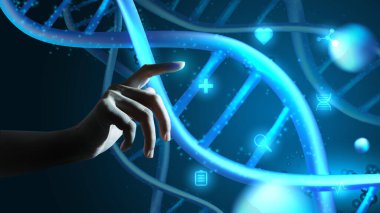 Sağlık teknolojisi, gelecek için klinik tıbbi ve yenilik. Tıp, bilim ve teknoloji kavramları. Soyut gelecek tasarımı.