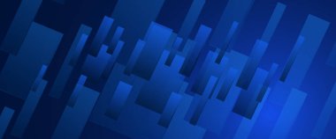 Geometrik şekil soyut. Koyu mavi arka planda gelecekçi ve teknoloji kavramı.