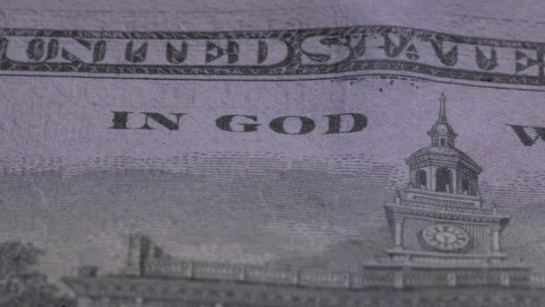 100 Dollar Banknote Extreme Macro Fragment One Hundred Dollar Bill — Stock videók