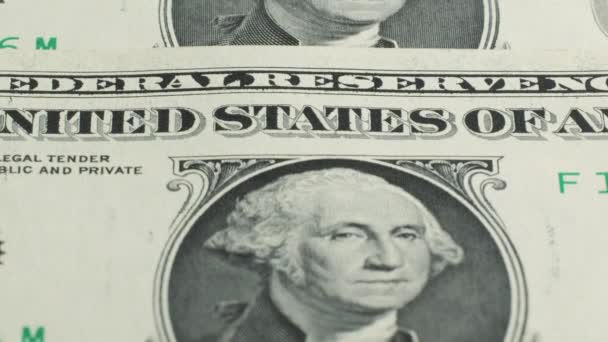 Американський Один Долар Паперових Грошей Столі Доларові Долари Сша Покривають — стокове відео