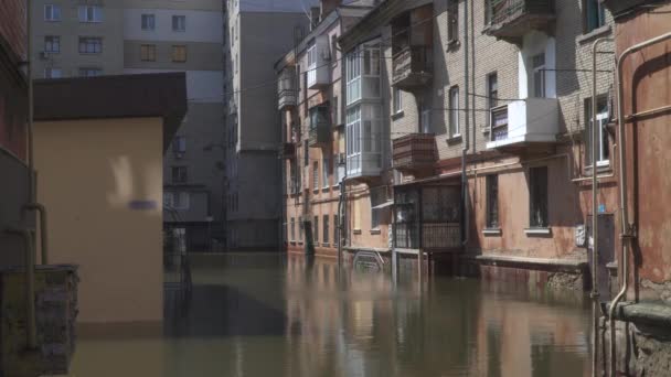 Ruas Inundadas Cidade Kherson Ucrânia Inundações Como Resultado Explosão Uma — Vídeo de Stock
