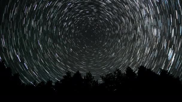 Αστέρια Κινούνται Γύρω Από Ένα Πολικό Αστέρι Χρονικό Κενό Από — Αρχείο Βίντεο