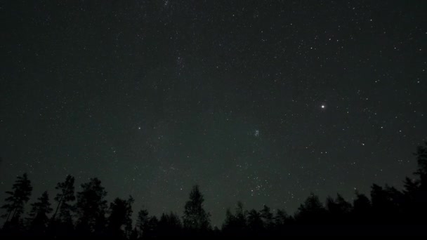 Хронология Движения Звезд Ночном Небе Звезды Движутся Вокруг Полярной Звезды — стоковое видео