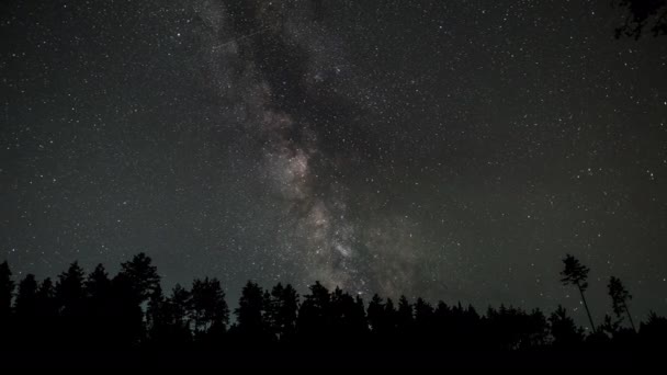 Хронология Вращения Галактики Млечный Путь Ночном Небе Небо Многими Звездами — стоковое видео