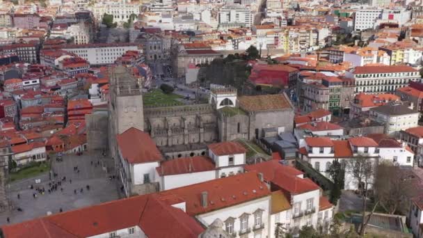 Oporto Portugal Vista Aérea Del Centro Una Famosa Ciudad Histórica — Vídeos de Stock