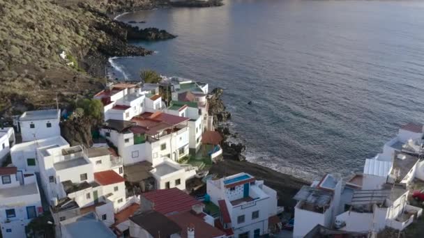 Luchtfoto Van Het Kleine Dorpje Varadero Aan Kust Van Tenerife — Stockvideo