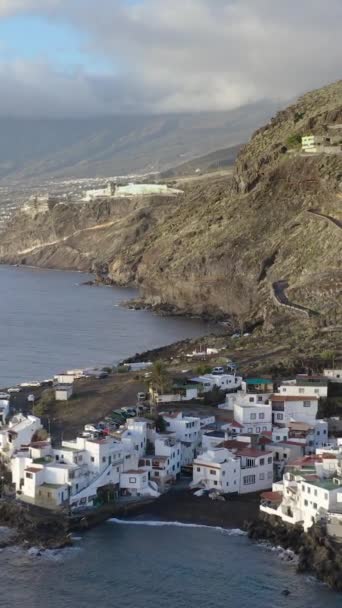 Luftaufnahme Der Küste Der Insel Teneriffa Auf Den Spanischen Kanaren — Stockvideo