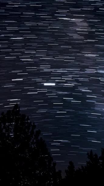 Perioada Timp Traseelor Stelare Cerul Noapte Stelele Mișcă Jurul Unei — Videoclip de stoc