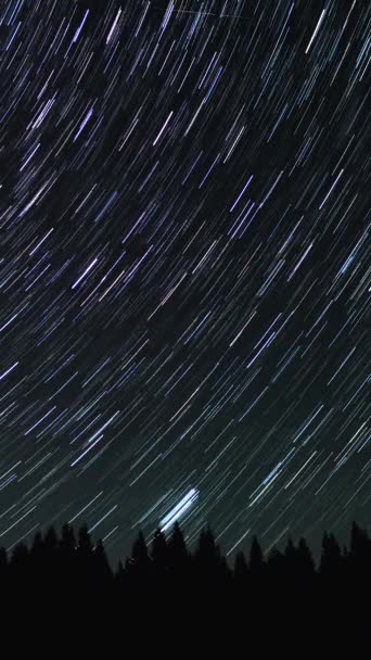 Χρονικό Κενό Από Ίχνη Αστεριών Στον Νυχτερινό Ουρανό Αστέρια Κινούνται — Αρχείο Βίντεο