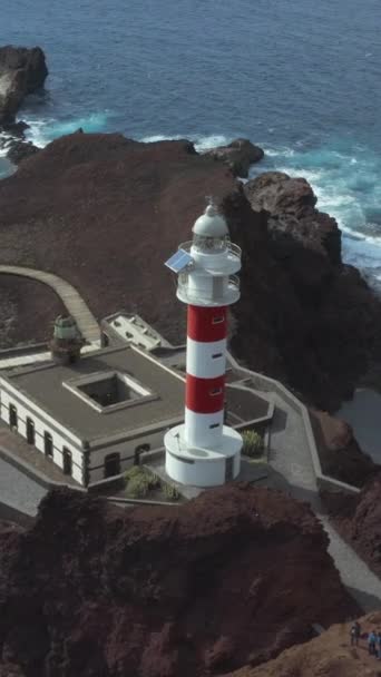 Uitzicht Vanuit Lucht Vuurtoren Punta Teno Het Eiland Tenerife Spanje — Stockvideo