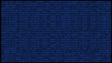 İkili kodların dijital temsili boşluğu dolduruyor, koyu mavi bir arkaplana karşı sıfır ve birlerden oluşan pürüzsüz bir örüntü sergiliyor, teknolojiden esinlenilmiş bir atmosferi iletiyor.