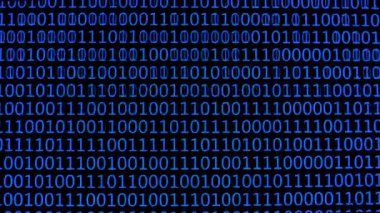 Siyah arkaplanda ikili kodları gösteren, dijital veri, bilgisayar ve şifreleme kavramlarını temsil eden bir ekran yakın plan görüntüsü.