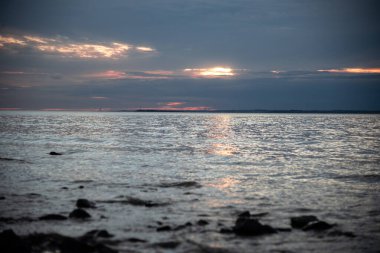 View sunset on sea side in England.