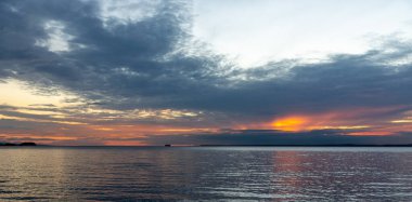 View sunset on sea side in England.
