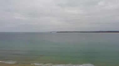 View from the beach on St. Ives in Cornwall England, February 2023.