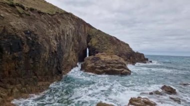 Nanjizal beach, also known as Mill Bay, a beach and cove near Lands End,Cornwall England UK Europe