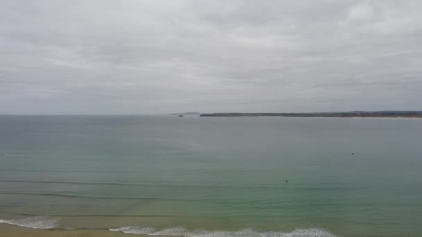 View Beach Ives Cornwall England February 2023 — Video