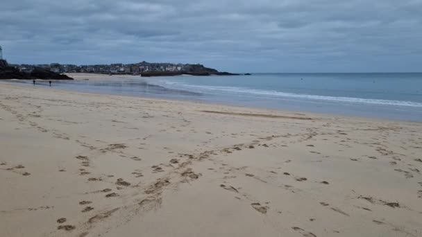 Uitzicht Vanaf Het Strand Ives Cornwall Engeland Februari 2023 — Stockvideo