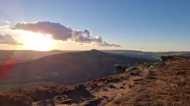Timelapse Topo Bamford Edge Vista Pôr Sol National Park Peak — Vídeo de Stock