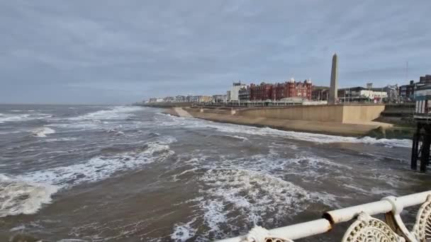 Blackpool England 2023 Classic Παραθαλάσσια Πόλη Ιδανικό Για Μια Απόδραση — Αρχείο Βίντεο