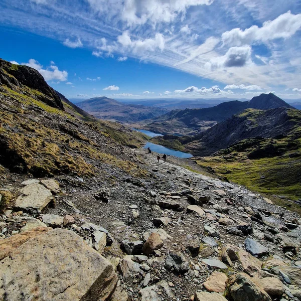 Conquering Snowdon Journey Summit Wales Highest Peak Exploring Breathtaking Scenery — Stock Photo, Image