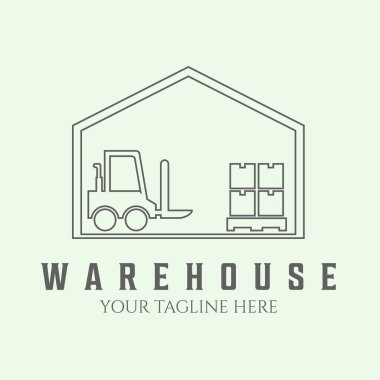 warehouse office logo line art symbol minimalist design icon