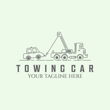 symbol towing car logo line art minimalist design illustration