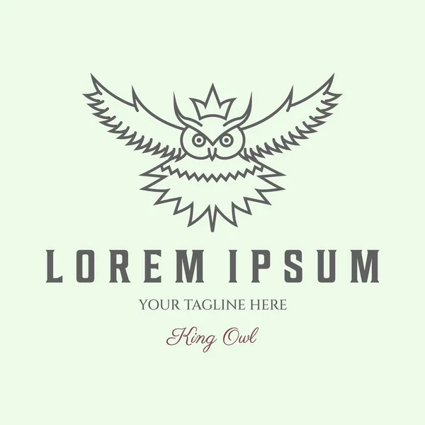 king owl line icon art design minimalist logo