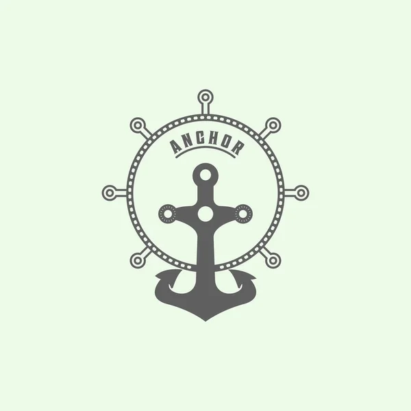 cruise ship anchor vintage sign minimalist design logo