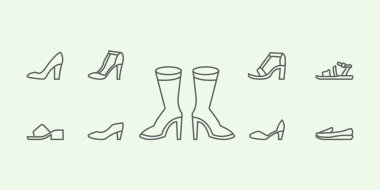 set shoes women logo line art minimalist illustration design shop