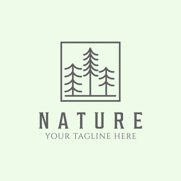 自然树简约设计图标标识线条艺术 — 图库矢量图片