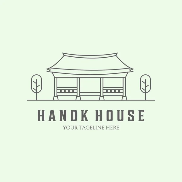 stock vector hanok house traditional line art minimalist logo design illustration