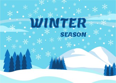 kış sezonu poster afiş şablonu tasarımı