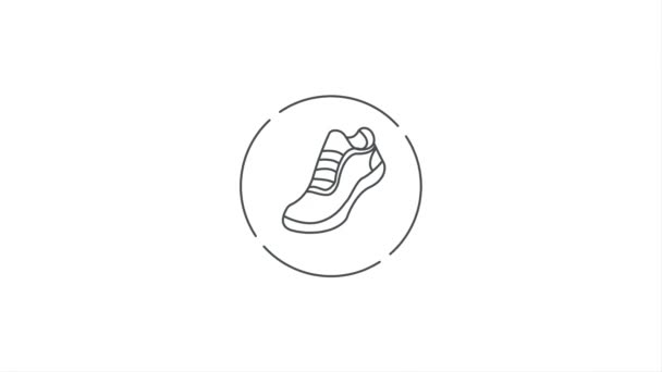 Vidéo Animation Laver Les Chaussures Illustration Conception Propre Brillante Ligne — Video