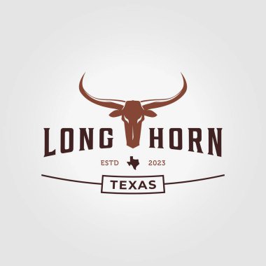 skull longhorn western texas logo vector design illustration icon clipart