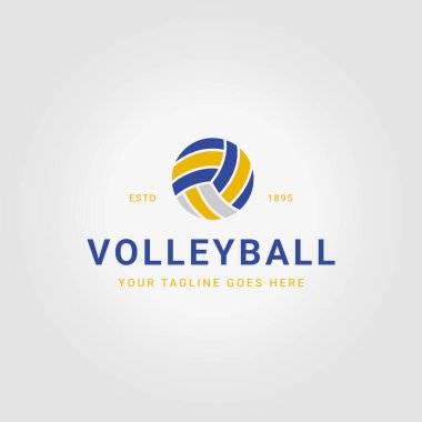 Basit voleybol logosu vektör tasarımı, voleybol şampiyonası illüstrasyonu