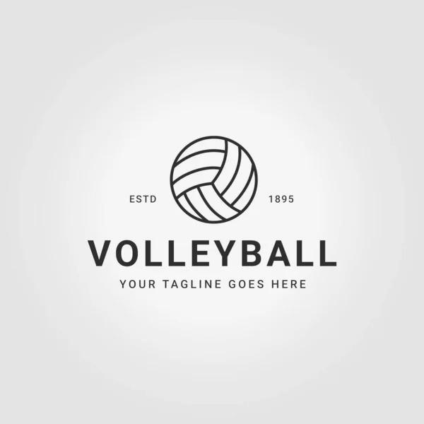 Простий Логотип Лінії Мистецтва Волейболу Ілюстрація Конкуренції Дизайну Іконок Кулькового — стоковий вектор