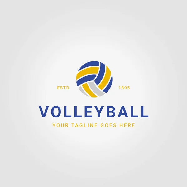 Простий Волейбол Логотип Значок Векторний Дизайн Ілюстрація Чемпіонату Волейболу — стоковий вектор